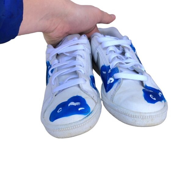 CUSTOM Nike Court Royale White Metallic Silver Size 8.5 - Picture 5 of 8